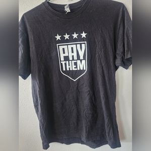 USWNT Soccer team "Pay Them" tee. Size S